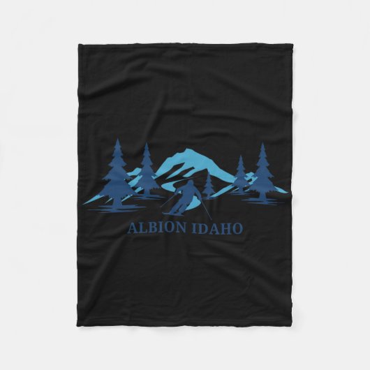 Albion Idaho Ski Resort Skiër Fleece Deken (Voorkant)
