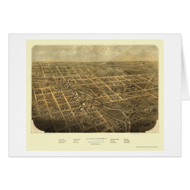 Albion, MI Panorama Map - 1868 (Voorkant Horizontaal)