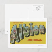Albion, Michigan - Grote Letter-scènes Briefkaart (Voorkant / Achterkant)