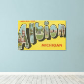 Albion, Michigan - Grote Letter-scènes Canvas Afdruk (Insitu (Houten vloer))