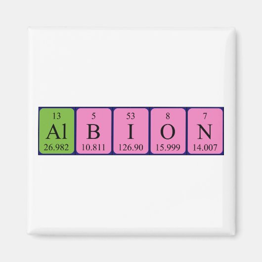 Albion periodieke table name magnet (Voorkant)