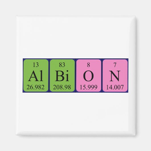 Albion periodieke table name magnet (Voorkant)
