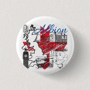 Albion - Voor de liefde van Engeland Ronde Button 3,2 Cm