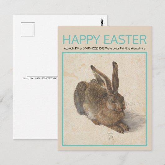 Albrecht Dürer 1502 HARE paasBriefkaart Briefkaart (Voorkant / Achterkant)