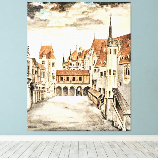 Albrecht Durer, Binnenplaats van het voormalige ka Canvas Afdruk (Insitu (Houten vloer))