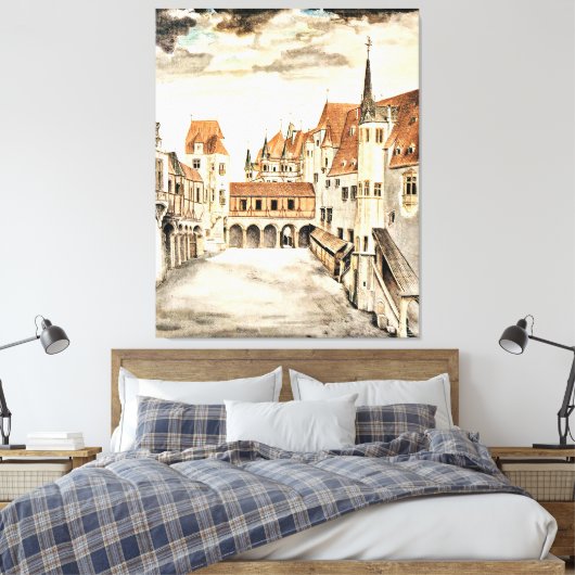 Albrecht Durer, Binnenplaats van het voormalige ka Canvas Afdruk (Insitu (Slaapkamer))