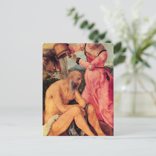 Albrecht Durer - Bouw door zijn vrouw Briefkaart (Staand voorkant)