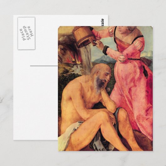 Albrecht Durer - Bouw door zijn vrouw Briefkaart (Voorkant / Achterkant)