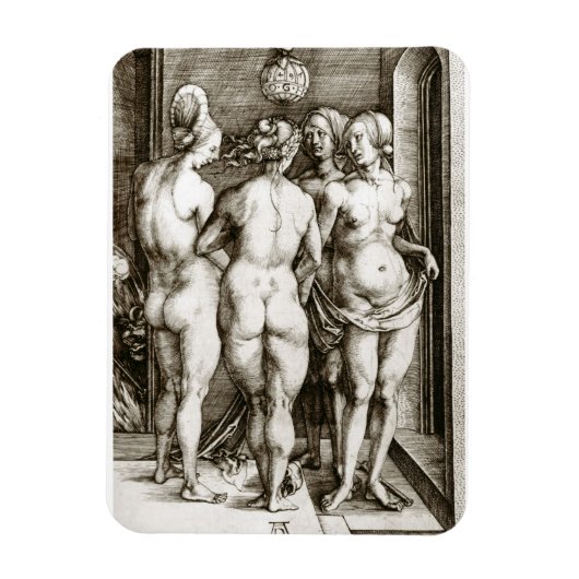 Albrecht Durer - De vier heksen Magneet (Verticaal)