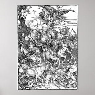Albrecht Durer De vier paarden van de Apocalypse Poster