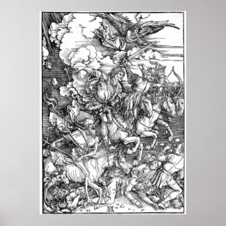 Albrecht Durer De vier paarden van de Apocalypse Poster