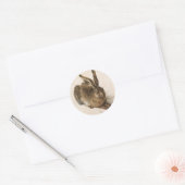 Albrecht Dürer - Junger Hase (Young Hare), 1502 Ronde Sticker (Envelop)
