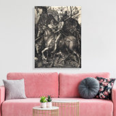 Albrecht Dürer Knight, Death and the Devil Canvas Afdruk (Insitu (Woonkamer))
