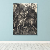 Albrecht Dürer Knight, Death and the Devil Canvas Afdruk (Insitu (Houten vloer))