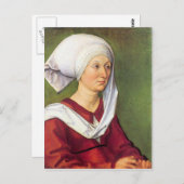 Albrecht Durer - Portret van Barbara Durer, gebore Briefkaart (Voorkant / Achterkant)