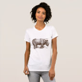Albrecht Durer Renaissance Rhinoceros Brown T-shirt (Voorkant volledig)