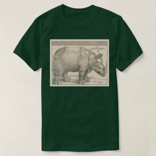 Albrecht Durer Rhinoceros 3 T-shirt (Design voorkant)