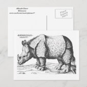 Albrecht Durer - Rhinoceros Briefkaart (Voorkant / Achterkant)
