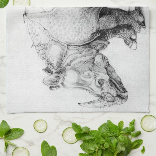 Albrecht Durer Rhinoceros Kitchen Towel Theedoek (Gevouwen)