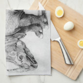 Albrecht Durer Rhinoceros Kitchen Towel Theedoek (Quarter Fold)