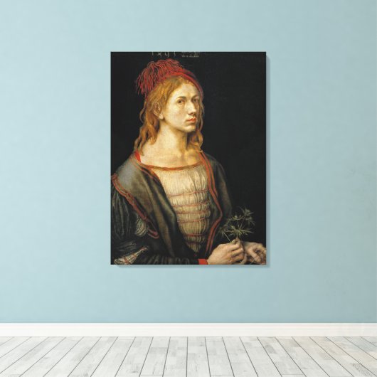 Albrecht Durer Self Portrait 1493 Canvas Afdruk (Insitu (Houten vloer))