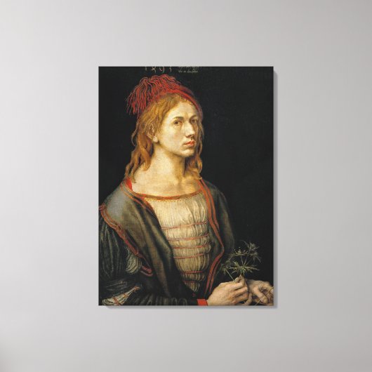 Albrecht Durer Self Portrait 1493 Canvas Afdruk (Voorkant)