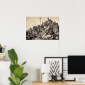 Albrecht Durer St Anthony in de stad Poster (Thuiskantoor)