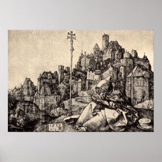 Albrecht Durer St Anthony in de stad Poster