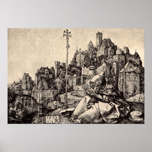 Albrecht Durer St Anthony in de stad Poster (Voorkant)