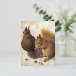 Albrecht Dürer, twee eekhoorns - fijne herfst Briefkaart
