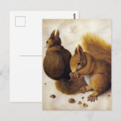 Albrecht Dürer, twee eekhoorns - fijne herfst Briefkaart (Voorkant / Achterkant)