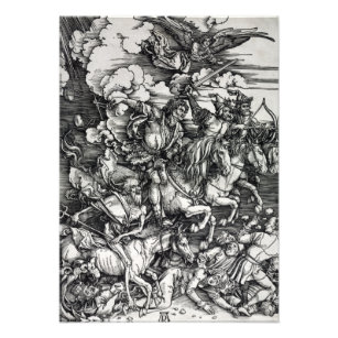 Albrecht Dürer Vier Horssperma van de Apocalypse Foto Afdruk