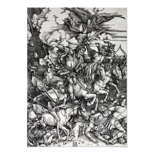 Albrecht Dürer Vier Horssperma van de Apocalypse P Foto Afdruk (Voorkant)