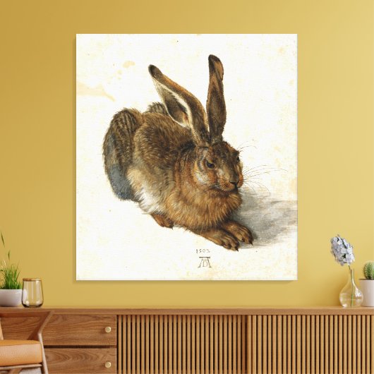 ALBRECHT DÜRER - Young hare 1502 Canvas Afdruk (Insitu (Woonkamer))