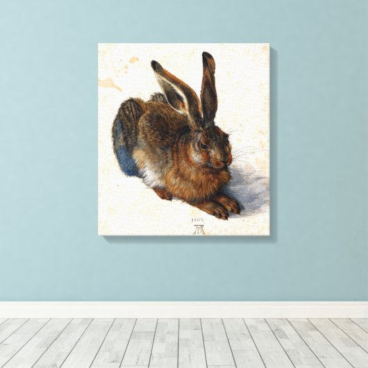 Albrecht Durer Young Hare Canvas Afdruk (Insitu (Houten vloer))