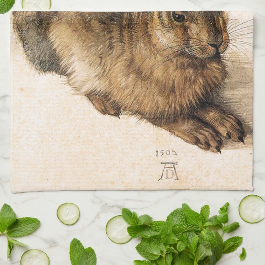 Albrecht Durer Young Hare Kitchen Towel Theedoek (Gevouwen)