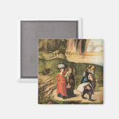 Albrecht Durer's schilderij, Lot's Escape, Magneet (Voorkant / Achterkant)