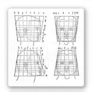 Albrecht Dürers studie van menselijke proporties Sticker