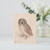 Albrecht tijdens de Kleine Uil Art Briefkaart (Staand voorkant)