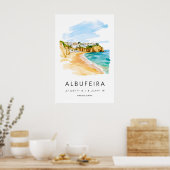 Albufeira Aquarel Vintage Nationale Ski Poster (Keuken)
