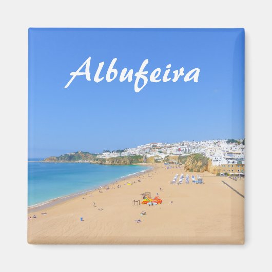 Albufeira in de Algarve in Portugal Souvenir Magneet (Voorkant)