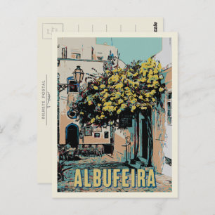 Albufeira Oude Stad Pictureque Uitzicht, Algarve Briefkaart