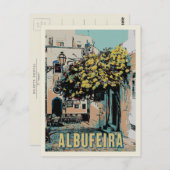 Albufeira Oude Stad Pictureque Uitzicht, Algarve Briefkaart (Voorkant / Achterkant)