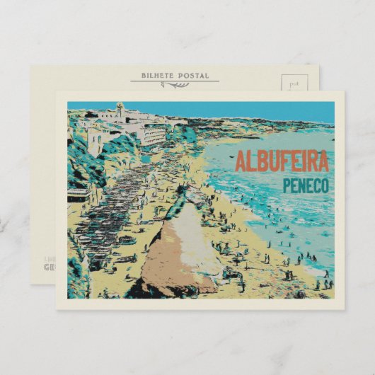 Albufeira Peneco's strand, Algarve, Portugal Briefkaart (Voorkant / Achterkant)