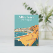 Albufeira, Portugal Europese Retro Art Briefkaart (Staand voorkant)