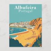 Albufeira, Portugal Europese Retro Art Briefkaart (Voorkant)