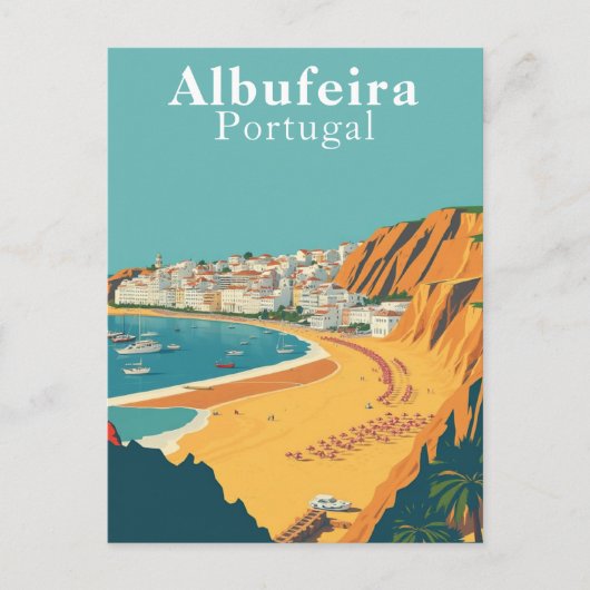 Albufeira, Portugal Europese Retro Art Briefkaart (Voorkant)