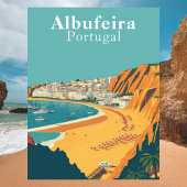 Albufeira, Portugal Europese Retro Art Briefkaart