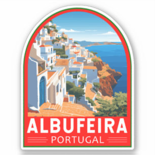 Albufeira Portugal Reizen Kunst Vintage Sticker