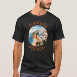 Albufeira Portugal retro noodcirkel T-shirt<br><div class="desc">Albufeira retro vector reisontwerp. Albufeira is een stad in het zuiden van de Algarve in Portugal. Het is een voormalig vissersdorp dat een belangrijke vakantiebestemming is geworden.</div>
